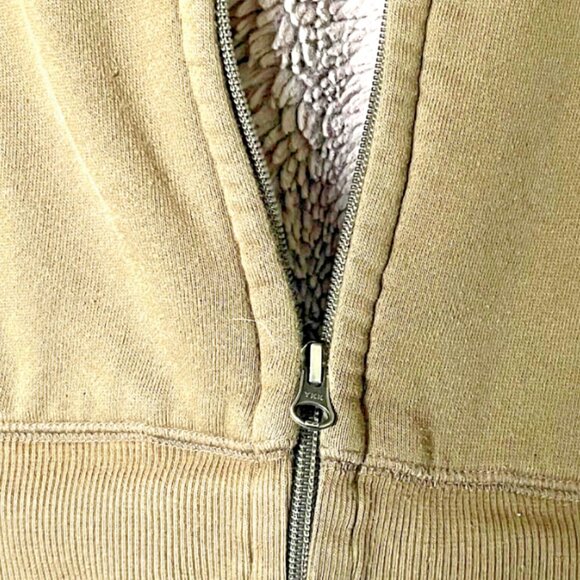 Uniqlo Women’s Light Olive Green Sherpa-Lined Full Zip Hoodie – Size XS - Picture 6 of 7